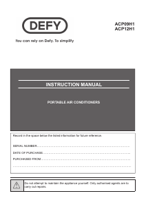 Manual Defy ACP09H1 Air Conditioner