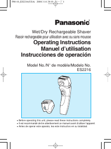 Bruksanvisning Panasonic ES-2216PC Rakapparat