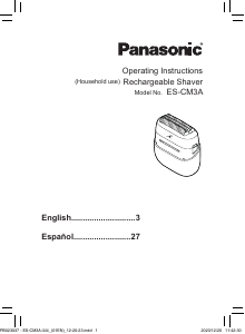 Manual de uso Panasonic ES-CM3A Afeitadora