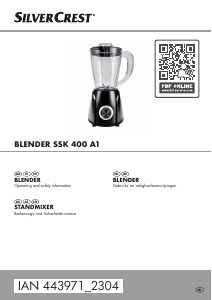 Bruksanvisning SilverCrest IAN 443971 Blender