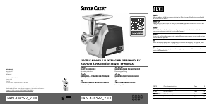 Bruksanvisning SilverCrest IAN 428592 Köttkvarn
