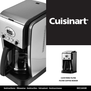 Manual Cuisinart DCC2650E Coffee Machine