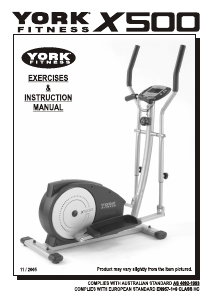 Manual York Fitness X500 Cross Trainer