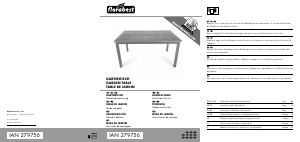 Bedienungsanleitung Florabest IAN 279756 Gartentisch