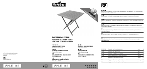 Manual Florabest IAN 311149 Garden Table
