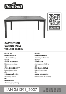 Bedienungsanleitung Florabest IAN 351391 Gartentisch