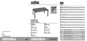 Bedienungsanleitung Florabest IAN 353363 Gartentisch