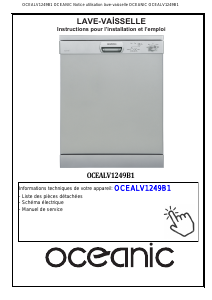 Mode d’emploi Oceanic OCEALV1249B1 Lave-vaisselle