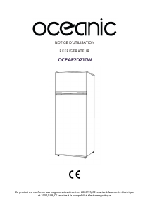 Mode d’emploi Oceanic OCEAF2D210W Réfrigérateur combiné