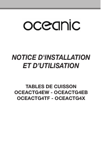 Mode d’emploi Oceanic OCEACTG4EW Table de cuisson