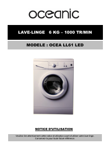 Mode d’emploi Oceanic OCEALL61LED Lave-linge