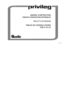 Mode d’emploi Privileg TOM21 Table de cuisson