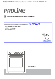 Mode d’emploi Proline PMC 65W-F2 Cuisinière