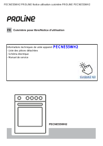 Mode d’emploi Proline PEC NE55 WH2 Cuisinière
