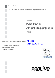 Mode d’emploi Proline FP 128 S Lave-linge