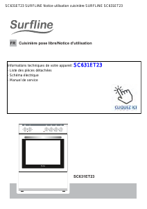 Mode d’emploi Surfline SC631ET23 Cuisinière