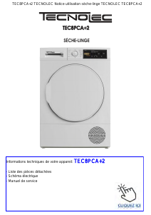 Mode d’emploi Tecnolec TEC8PCA+2 Sèche-linge