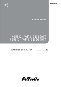 Mode d’emploi Bellavita WF 612 D S701T Lave-linge