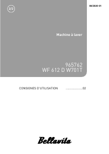 Mode d’emploi Bellavita WF 612 D W701T Lave-linge