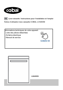 Mode d’emploi Cobal LVAI0059 Lave-vaisselle