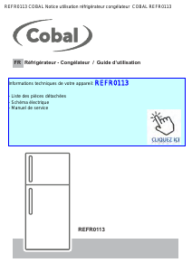 Mode d’emploi Cobal REFR0113 Réfrigérateur combiné