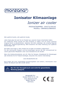 Mode d’emploi Monzana DBKA003 Ventilateur