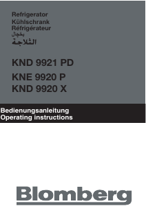Bedienungsanleitung Blomberg KND 9920 P Kühl-gefrierkombination