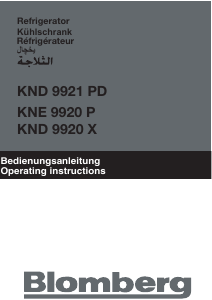 Handleiding Blomberg KND 9921 PD Koel-vries combinatie