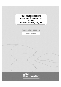 Mode d’emploi Baumatic POPM1132SS Four