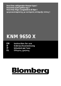Εγχειρίδιο Blomberg KNM 9650 X Ψυγειοκαταψύκτης
