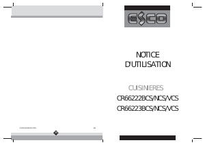 Mode d’emploi Esco CR66222BCS Cuisinière