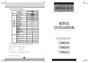 Mode d’emploi Esco CS56212BS Cuisinière