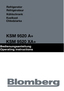 Руководство Blomberg KSM 9520 A+ Холодильник с морозильной камерой