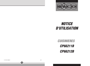 Mode d’emploi Esco CP66211B Cuisinière
