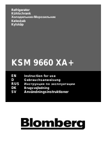 Руководство Blomberg KSM 9660 XA+ Холодильник с морозильной камерой