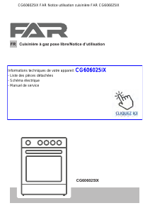 Mode d’emploi FAR CG606025IX Cuisinière