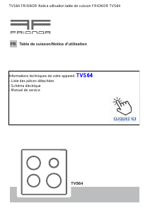 Mode d’emploi Frionor TVS64 Table de cuisson