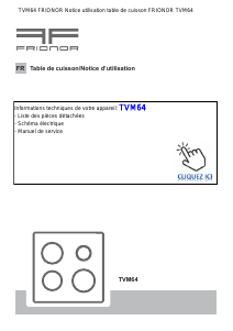 Mode d’emploi Frionor TVM64 Table de cuisson