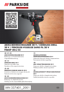 Mode d’emploi Parkside IAN 337401 Perceuse visseuse