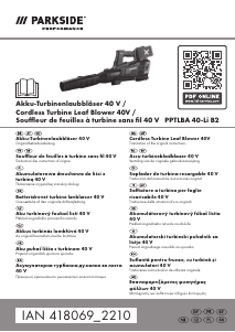 Priročnik Parkside IAN 418069 Puhalnik za listje