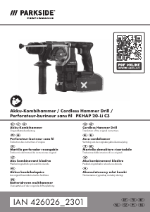 Bedienungsanleitung Parkside IAN 426026 Bohrhammer