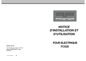 Mode d’emploi Frionor FCX20 Four