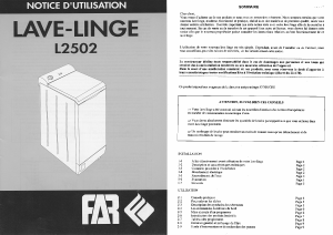 Mode d’emploi FAR L2502 Lave-linge
