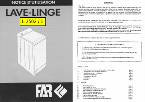 Mode d’emploi FAR L2502/1 Lave-linge