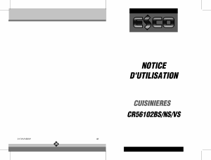 Mode d’emploi Esco CR56102NS Cuisinière