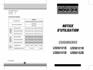Mode d’emploi Esco US66101B Cuisinière