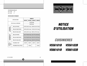 Mode d’emploi Esco VS56101B Cuisinière