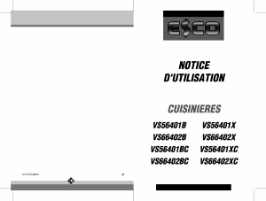 Mode d’emploi Esco VS66402XC Cuisinière