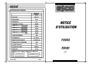 Mode d’emploi Esco FS101N Four