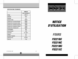 Mode d’emploi Esco FS221BC Four